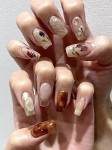 リグネイル 草加(rig nail)/お花×べっ甲＊。