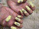 長さだしイエロークロスネイル