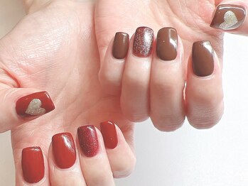 バレンタインネイル