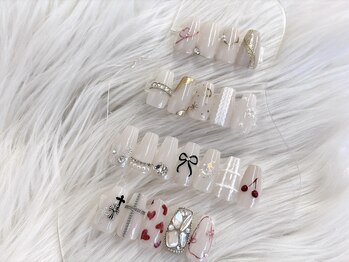 ワンカラー＋2本アート