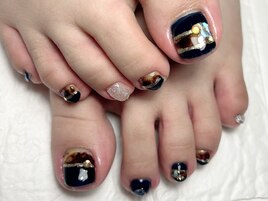 秋フットネイルデザイン