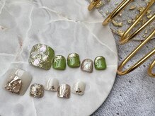 ネイルアイラッシュサロン ジョアアンジェ 難波店(joie ange)/シェル　ニュアンス　フット