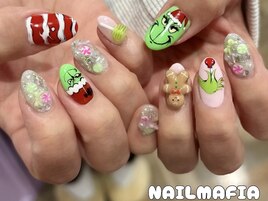 クリスマスネイル/キャラネイル