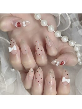 持ち込み　春ネイル　ハート