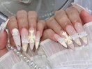 小花柄レースフレンチネイル♪