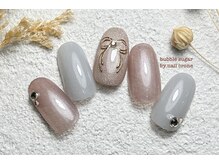 バブル シュガー バイ ネイルクローネ(bublle sugar by.nail crone)/ミラーリボンネイル