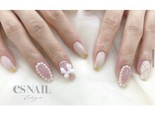 エスネイル 新宿西口店(es NAIL)/大人ガーリーネイル
