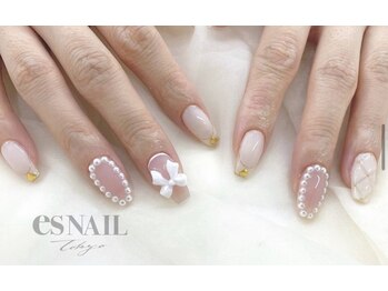 エスネイル 新宿西口店(es NAIL)/大人ガーリーネイル