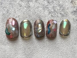 大人個性派夏ネイル