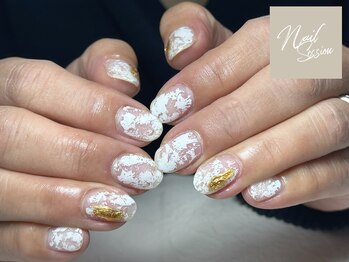 ネイルセッション(nail session)/ホワイトホイルアート
