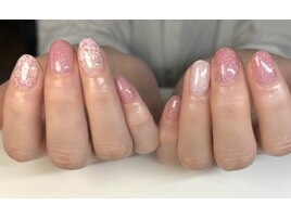 ぴんく紫陽花ネイル