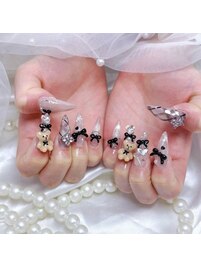 3Dくまチェックネイル スカルプ