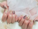 秋 マーブル ニュアンス ラメ