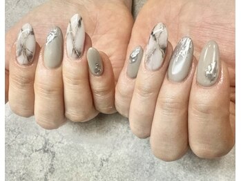 2026春ネイル【大理石ネイル】