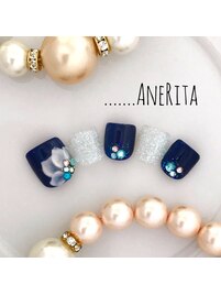 雪の華☆3Dフラワーネイル