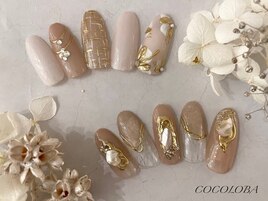 ベージュ/フラワー/マグネット