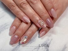 ネイルアトリエルカ(nail atelier LUCA)/W-168 大人可愛い押し花ネイル