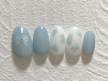 ペルルネイル(perle nail)/4月デザイン　ふんわりローズ