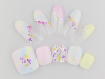 ネイルプラザ 河原町OPA店(NAIL PLAZA)/押し花/ハンドフットおそろい★