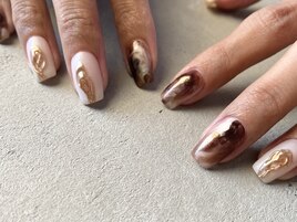 大人気のカフェラテネイル♪