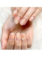 マイオティック ネイル(miotic nail)/ふんわり桃デザイン