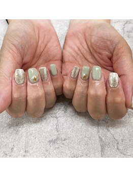 ネイルサロンファストネイルプラス 新宿店(FAST NAIL PLUS)/春ネイル2023【グリーン】