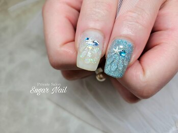 シュガーネイル(sugar nail)/ブルーマグネットネイル