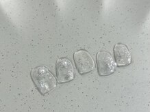 アイネイルズ 池袋店(I-nails)/クリアシルバーパールネイル