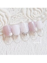 たゆ ネイル(たゆnail)/パラジェル紫フレンチネイル