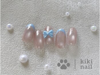 キキネイル たまプラーザ店(kikinail)/ワンホンネイル/リボン