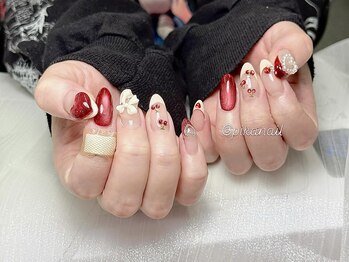 ピカネイル 上野 御徒町(Pika Nail)/ちゅるん赤×さくらんぼ