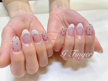 ジーフィンガー 大井町店(G Finger)/清楚な白フレンチ&ドットネイル