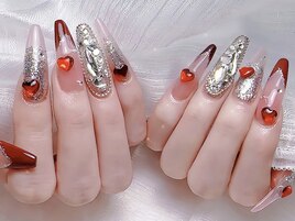 チップ長さだしクリスマスネイル