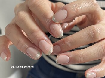 ネイルドットスタジオ 堺筋本町(NAIL DOT STUDIO)/ラメフレンチ