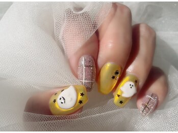 ネイルアンドアイラッシュスタジオ シュシュ(chouchou)/ハロウィンネイル・手作りおばけ