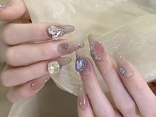 クラネイル(KURA_NAIL)/パステルブルーミラーネイル