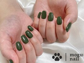 ワンカラー/カーキネイル