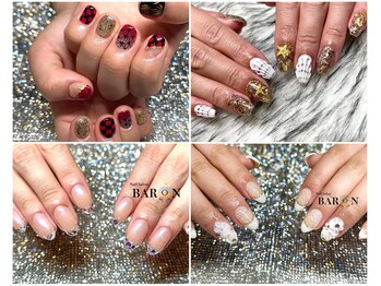 バロン 心斎橋店(BARON)の写真/約300色のカラーより選択可能◎シンプル～パーツ・パウダーを組み合わせたオシャレデザインで指先に彩を♪
