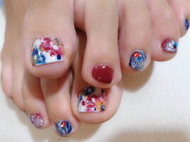 手書きジェルフラワーアート♪