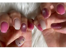 ネイルアンドアイラッシュスタジオ シュシュ(chouchou)/手描きねこさんネイル