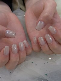 パールホワイトピンク細フレンチ