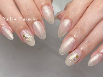 フィナンシェ(Financier)の写真/【初回オフ無料*シンプル定額￥6500】綺麗め上品デザインはオフィスネイルとしても人気*[新宿/オフィス]