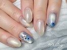 ゴールドマグネット×押し花
