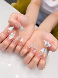 【スカルプ】貝殻×花