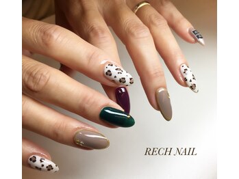 レッシュネイル サロンアンドスクール(RECH NAIL salon&school)/冬カラー×レオパード
