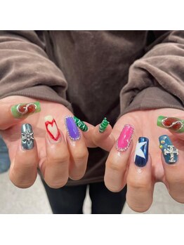 アイスタジオ アンド ダブルネイル 西院店(EYE STUDIO&W NAIL)/ミラーネイル デザイン フット