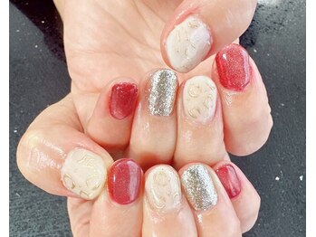 ジェー エス シー ネイル(J.S.C.nail)/ヒョウ柄/ミラーアート/上品