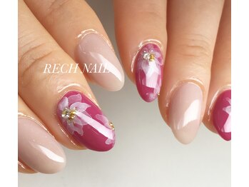 レッシュネイル サロンアンドスクール(RECH NAIL salon&school)/ふんわりたらしこみフラワー