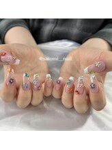 エムネイル(Ｍ)/satomi nail__花ビジューネイル