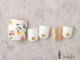 手書きボタニカルフラワーフット